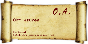 Ohr Azurea névjegykártya